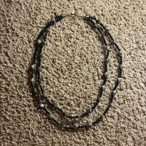 Elegant Black and Silver Beaded Necklace